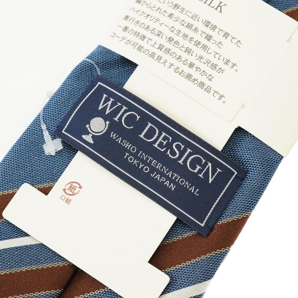 [WIC DESIGN  Шелковый галстук в полоску из туссахи]