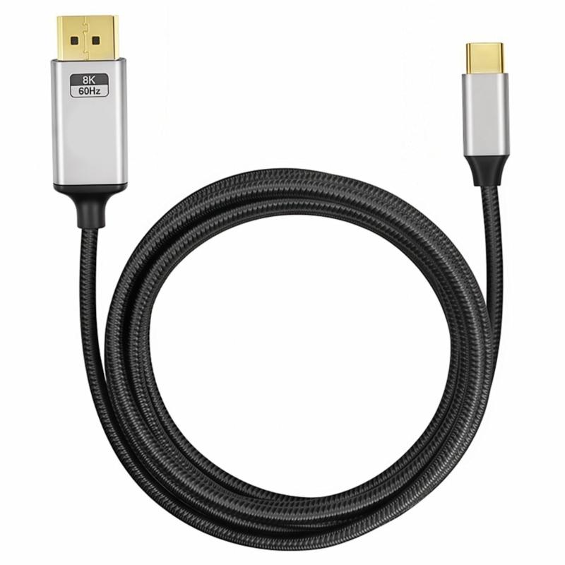 Кабель USB C к видео 8K60 Гц 4K144 Гц с глубиной цвета 12 бит для визуализации высокой четкости