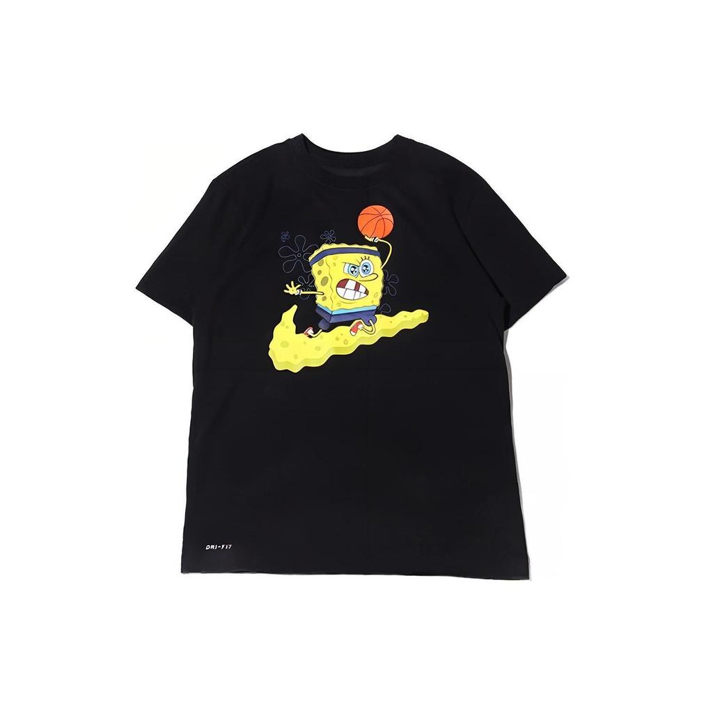 Nike Kyrie SpongeBob SquarePants Спортивная футболка с коротким рукавом Мужские топы Черные CD0949-010