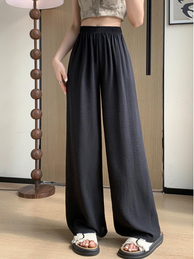 Breathable Pants, High Waisted Casual Straight Leg Pants, Spring and Autumn Wide Leg Pants