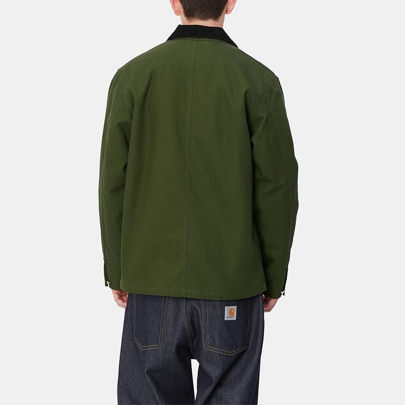Carhartt WIP FW24 Michigan Coat Классическая куртка-пиджак с квадратной этикеткой, однобортная, с длинным рукавом, унисекс, зеленая I015261-2EO-01