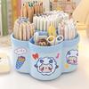 Desktop Rotating Stationery Pen Holder Large Capacity Storage Box Multifunctional Organizer Suitable for Cute Children Girls