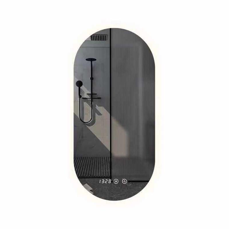 Oval LED Smart Vanity Mirror, Anti-Fog, Wall-Mounted for Bathroom Use.