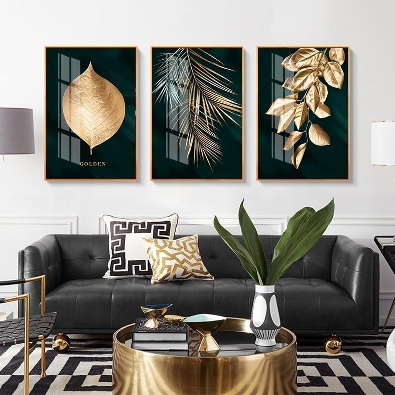 Canvas Poster Painting Nordic Decoration Golden Leaf Plants Print Wall Art Painting Decorative Pictures Wall Paintings for Living Room Home Decor