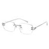 Card LIN Titanium frameless glasses SIENNA Women's slimming, high-tech, versatile plain mirror, can be worn with prescription lenses for men089