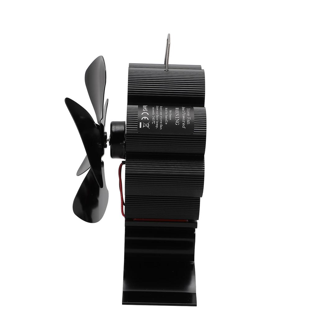 4 Blade Wood Stove Fan Anodized Aluminum Alloy Quiet Efficient Heat Powered Fireplace Fan with