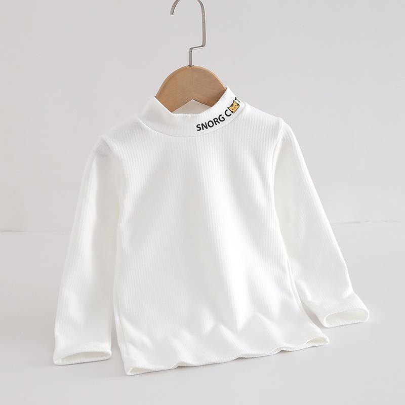 Детская футболка с длинным рукавом Sanded – теплая, плотная, с воротником средней высоты для мальчиков и девочек, осенне-зимний корейский стиль.