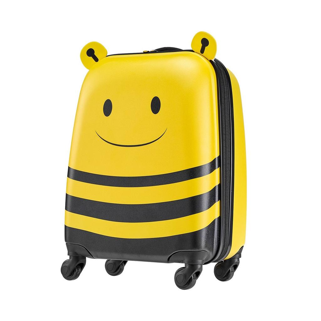 Kids Luggage Set, 5 Piece, 45.7 cm Hardside Rolling Wheels Suitcase with Backpack & U-shape Pillow, Bee Kids Carry on Luggage Set, Holiday Birthday