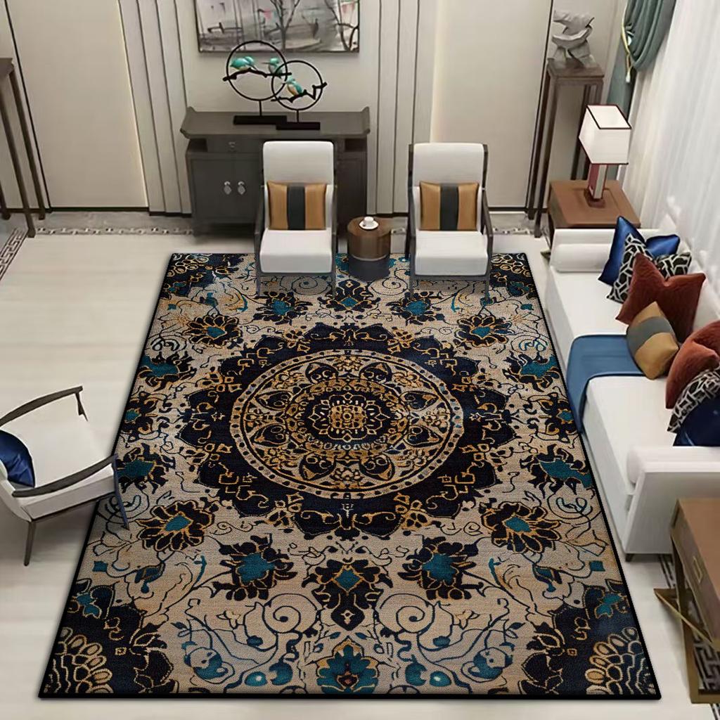 Home Decoration Big Size Luxury Carpet for Living Room Persian Floral Design Room Decor Rug Non-slip Entrance Door Mat Washable
