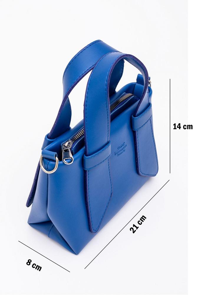 Women's Stylish and Useful Shoulder Bag Black Shk60 Artificial Leather Single Compartment Double Handle Hand and Cross Shoulder Bag L:14W:21W:8 Cm