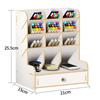 Pen Holder Wooden Storage Box Large Capacity Creative Fashion Multi-Compartmental Pen Holder Office Desktop Storage Shelf