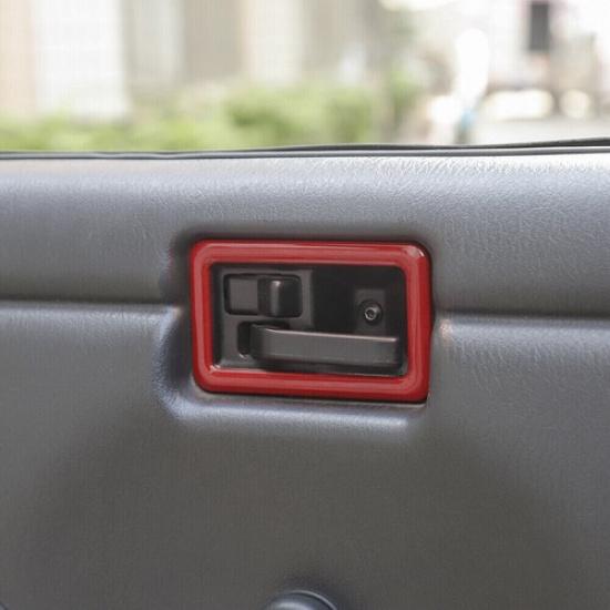 Декоративная рамка-крышка внутренней ручки двери 2 шт. Для Jeep Wrangler TJ 1997-2006 Ярко-красный