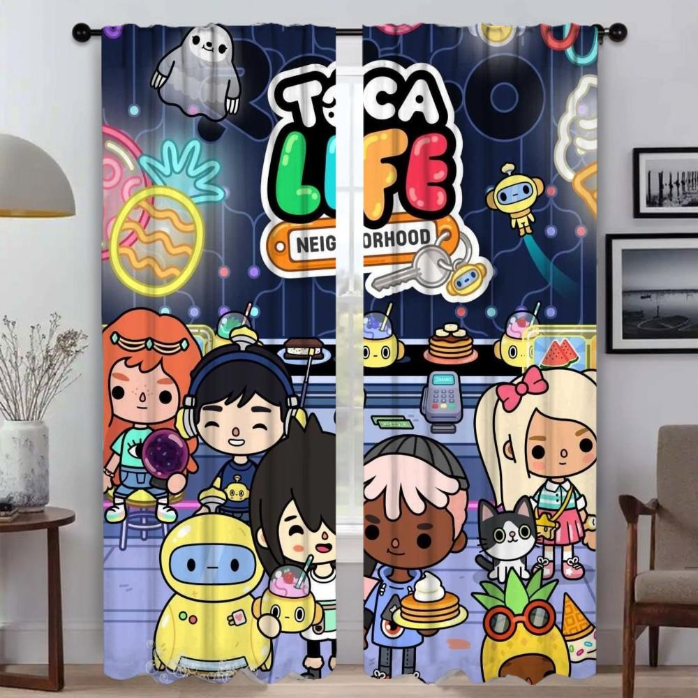 Занавеска-перегородка Tocas Life World для комнаты, 2 панели, домашние интерьерные шторы, украшение на Хэллоуин, шторы, тюль для спальни