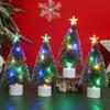 New 5-1PC Mini Christmas Trees with Colorful LED Light Decor Tabletop Crafting DIY Christmas Gift Green Trees Winter Ornaments