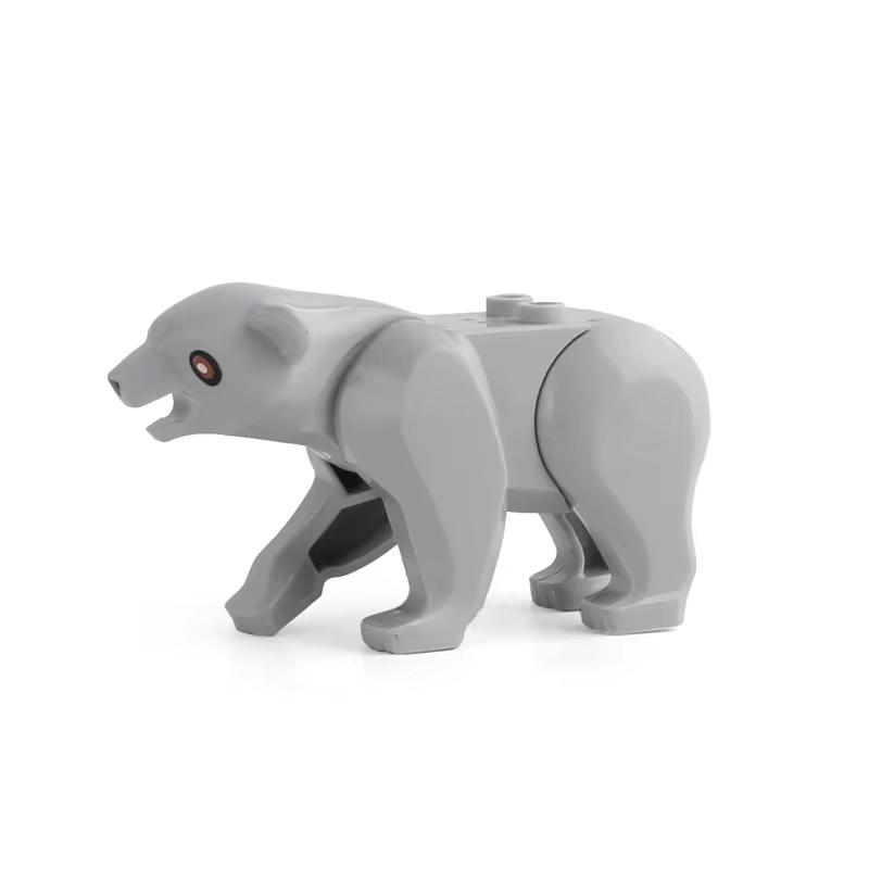 MOC Ферма Зоопарк Животные Строительные блоки Крокодил Акула Дельфин Шимпанзе Корова Леопард Развивающая игра Аксессуары Кирпичики Детские игрушки