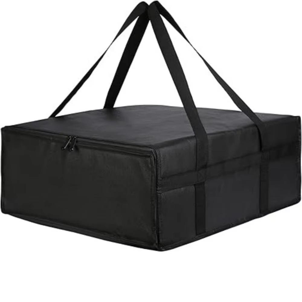 Fully Insulated Pizza Carrier Bag Dual Zippers Food Delivery Bag Takeout Catering