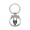 Dobermann, Doberman Pinscher, Dobie I - Geometric Keychain with a Photo and the Inscription