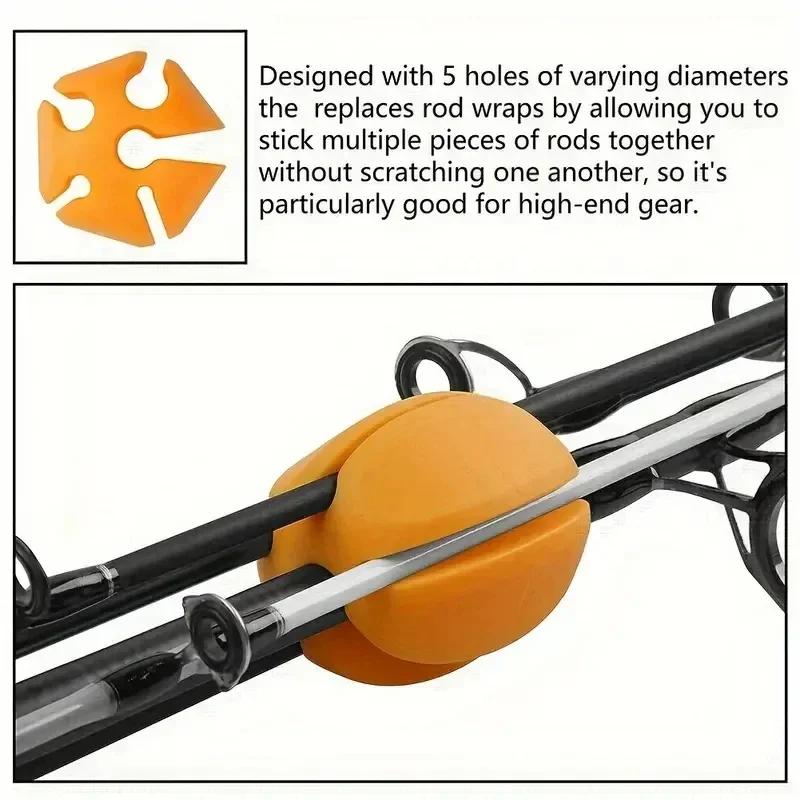 Reusable Fishing Rod Ball Retaining Clip Holder Pole Protector Elastic Flexible Gear Storage Device Fishing Equipment Tackle