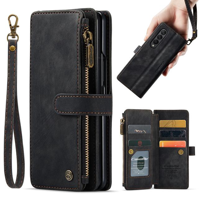 Portable Flip Leather Wallet Cover Case For Samsung Galaxy Z Fold 4 Fold4 Fold 3 5g Fold3 Card Pocket Mobile Phone Bag