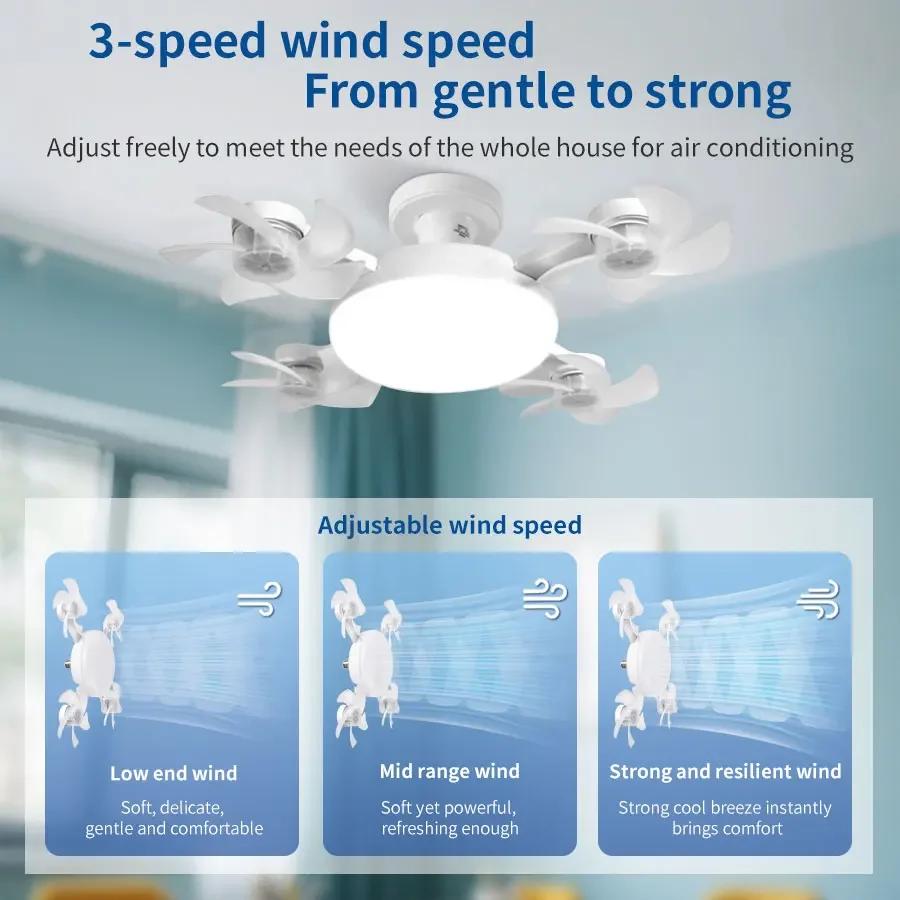 2-в-1 60 Вт Вентилятор-светильник E27 Дизайн дрона Потолочный вентилятор-светильник с пультом управления AC85-265 В Лампа-вентилятор для дома, ресторана