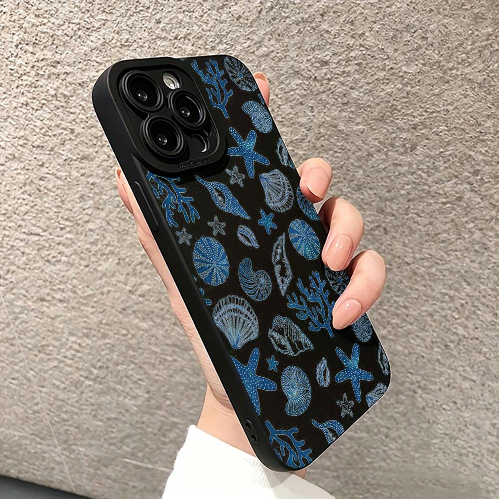 Ocean Shells And Starfish Case For iPhone 17 16 15 14 13 12 11 Pro Max X XS XR 8 Plus 17 16 E Soft Bumper Shockproof Cases Cover