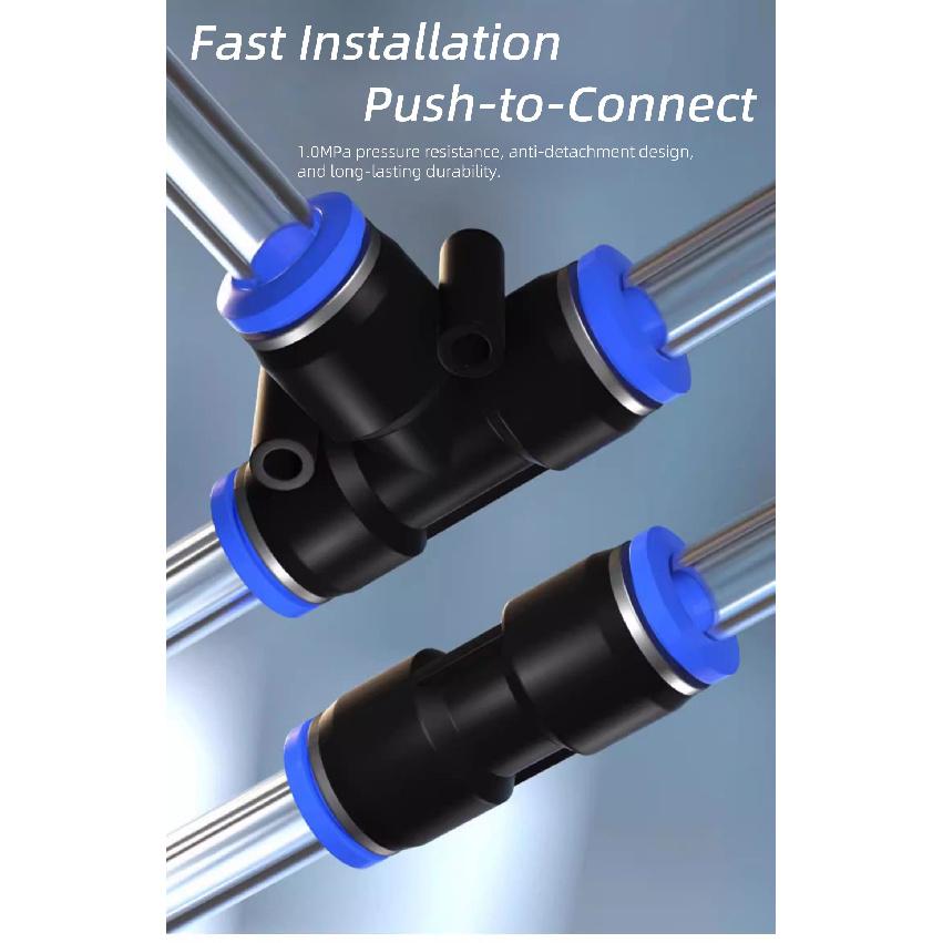PG Pneumatic Fittings 2-Way Straight Connector Diameter Reduce For 8mm-6mm/6mm-4mm For Pneumatic Tube Air Hose Ventilation Valves 4