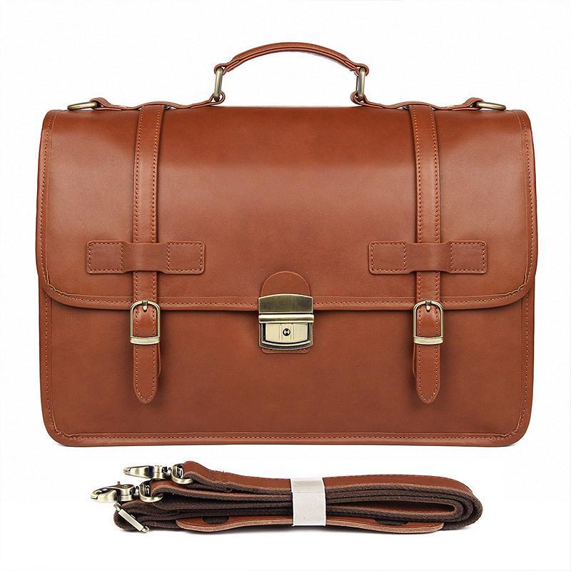 Jiameida British Style Winter Leather Briefcase: Men's Exquisite Crazy Horse Leather Business and Computer Handbag