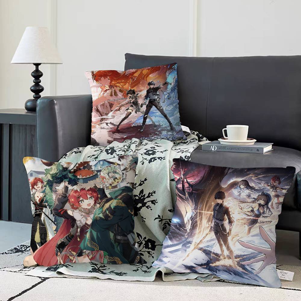 W-Wuthering Waves GameS Наволочка Съемная Стирающаяся Чехол для Подушки – Всесезонный Мягкий Лен