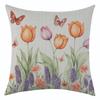 New Butterfly Flower Linen Printed Pillowcase for Holiday Decoration, Car Sofa Cushion