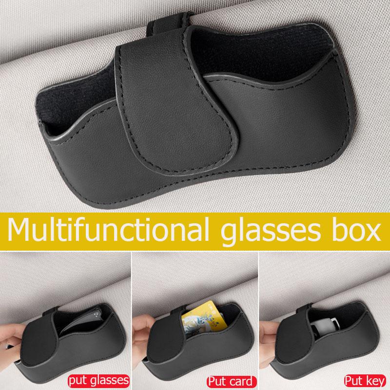 AABHK1 Car sun visor glasses box leather sunglasses holder for Chevrolet Cruze Spark Captiva Suburban Camaro Malibu Trax Aveo Equinox