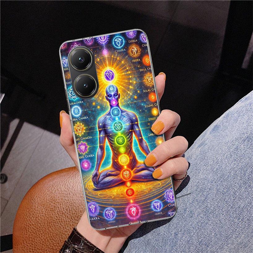 Yoga Chakra Spiritual Energy Universe Phnoe Case for Xiaomi Poco X5 X6 X7 Pro X4 Gt F7 Ultra M8 M7 Redmi 15C 15 13C 13 12C 12 Un