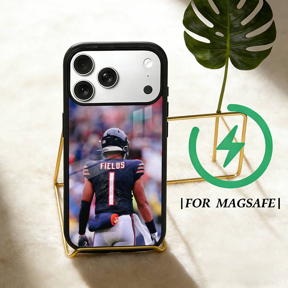 J-Justin Fields 1 Обои Чехол для Телефона Для iPhone 17,16,15,14,13,12,Plus,Pro,Max Для Magsafe Магнитная Беспроводная Зарядка