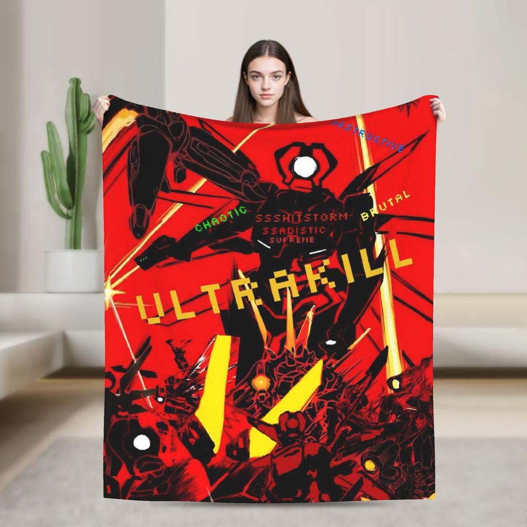 Плед Ultrakill Gabriel Мягкий Теплый Пушистый Плюшевый Плед-Покрывало Для Дивана Кресла Декоративное Фланелевое Покрывало на Кровать