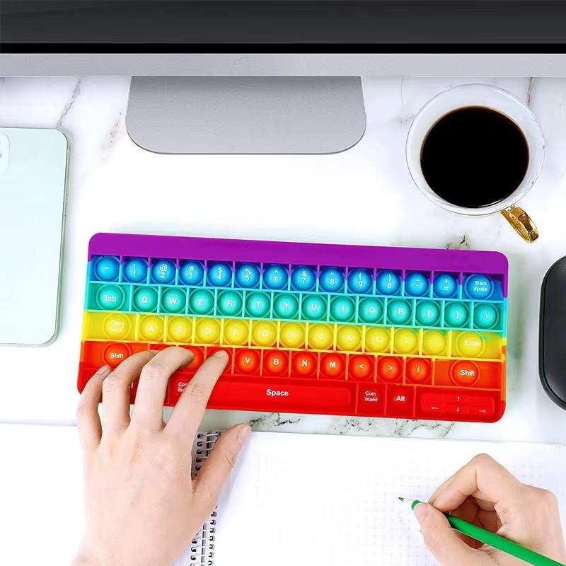 Клавиатура Пузырьки Игрушка-антистресс Радужная Сенсорная Снятие Стресса Сжимаемые Игрушки Снятие Тревожности Декомпрессия Подарок для Детей Взрослых