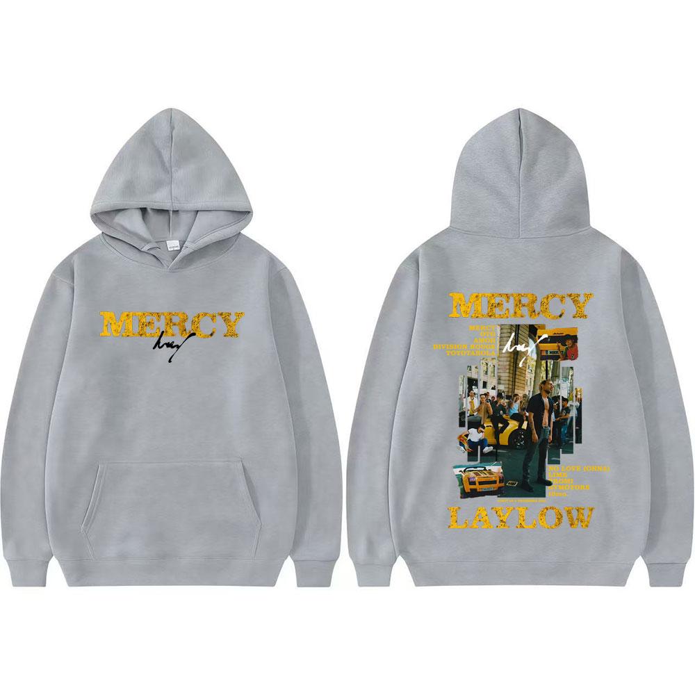 Rapper Laylow Mercy Album Printed Hoodies Men Women Vintage Classic Oversized Pullovers Casual Oversized Long Sleeve Sweatshirts