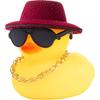wonuu Rubber Duck Car Ornaments Yellow Duck Car Dashboard Decorations with Propeller Helmet for Christmas Decor and Home Decorations for Adults