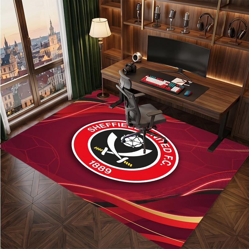 Футбольный принт Sheffield United, Ковер из хрустального бархата, Удобный, Впитывающий воду, Нескользящий, Ковер для пола в помещении