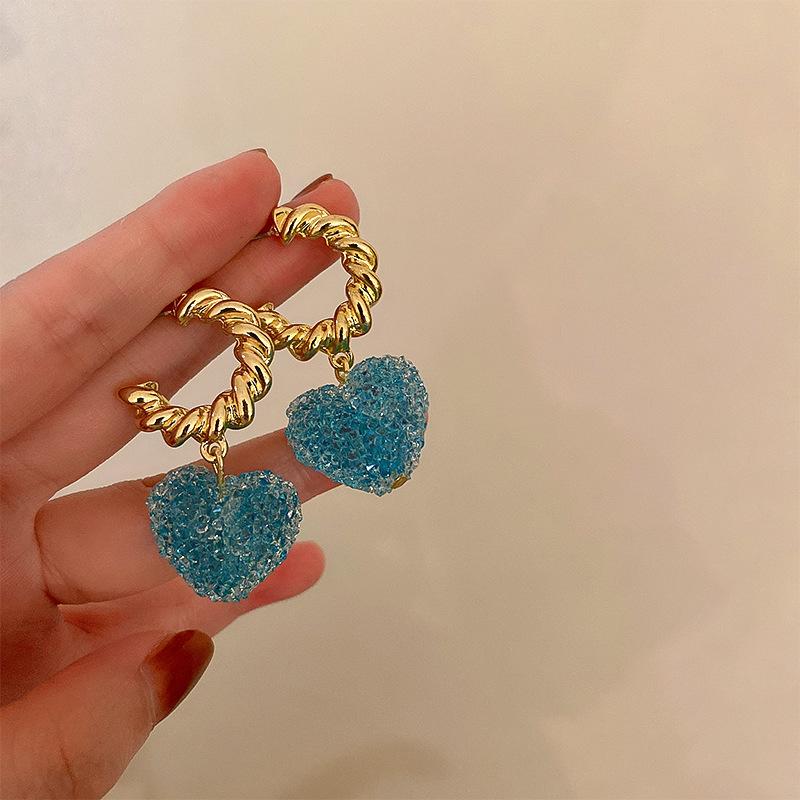 Сердце девочки сладкая помадка любовь бабочка серьги корейские маленькие свежие пусеты серьги personality temperament интернет-знаменитости