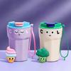 420ml Funny Coffee Cup Thermos 316 Stainless Steel Double -layer Iced Coffee Mug Tumbler Leak-proof Water Bottle For Girls Gift