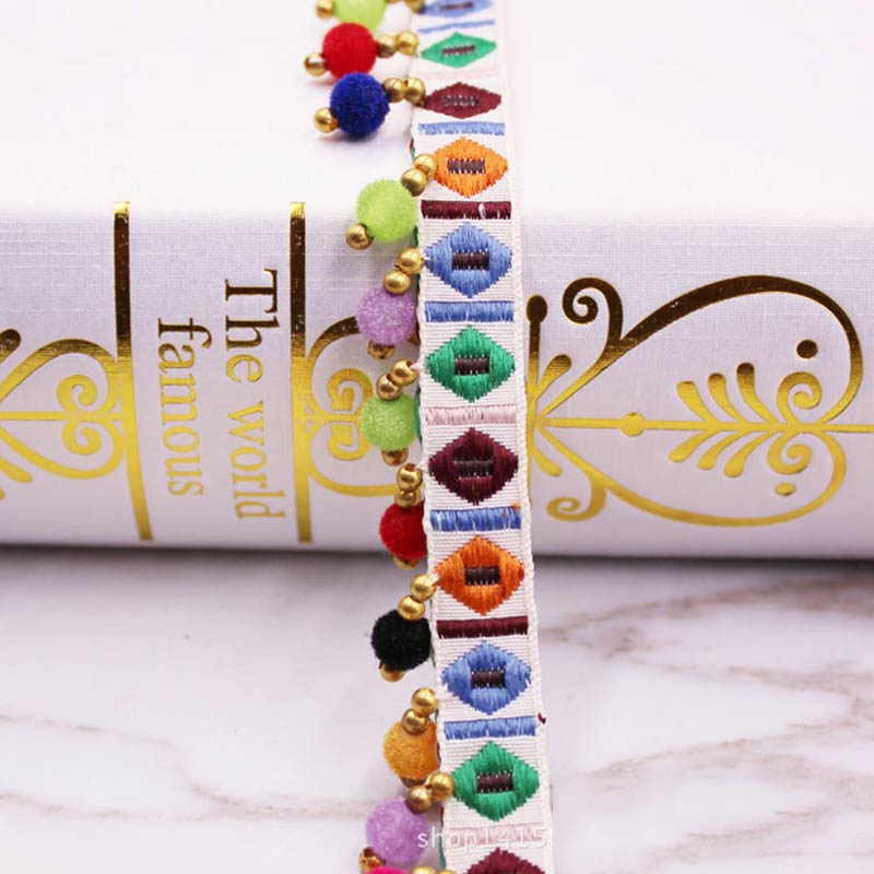 1/5/10Yards Pom Pom Trim Lace Fabric MINI Pearl Pompom Fringe Ribbon Sewing Lace Kintted Fabric Handmade DIY Craft Accessories