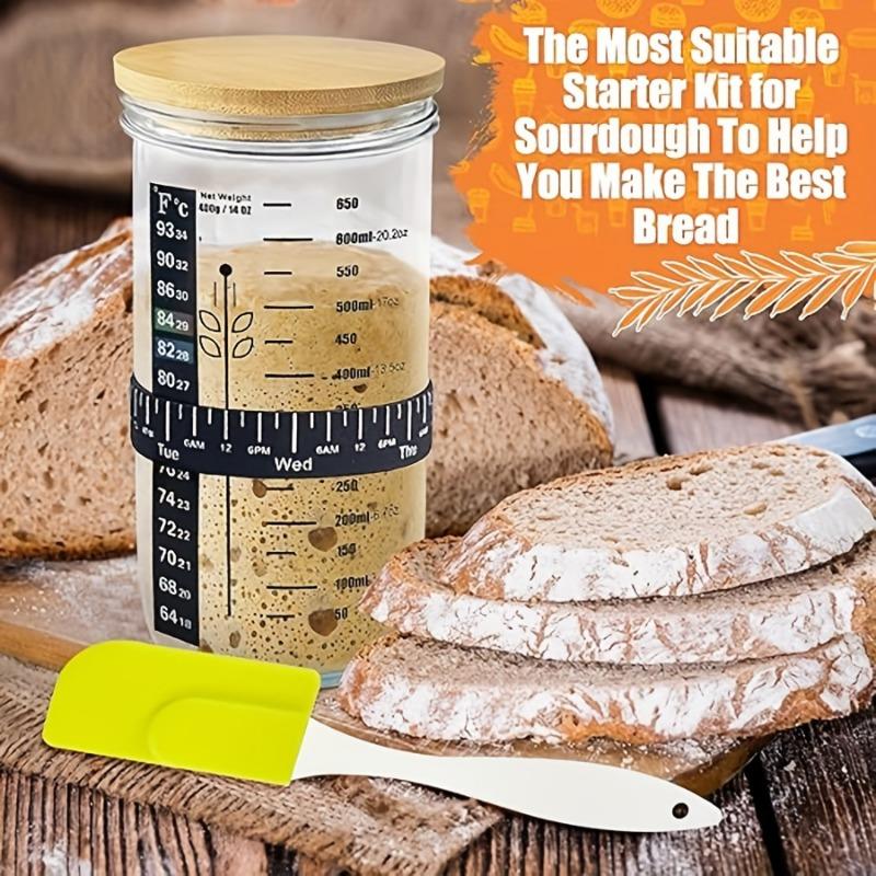 1 набор стеклянных банок, стартовый набор для закваски с маркировкой даты, кормушка, термометр, контейнер для скребка, металлическая крышка, стартовый набор