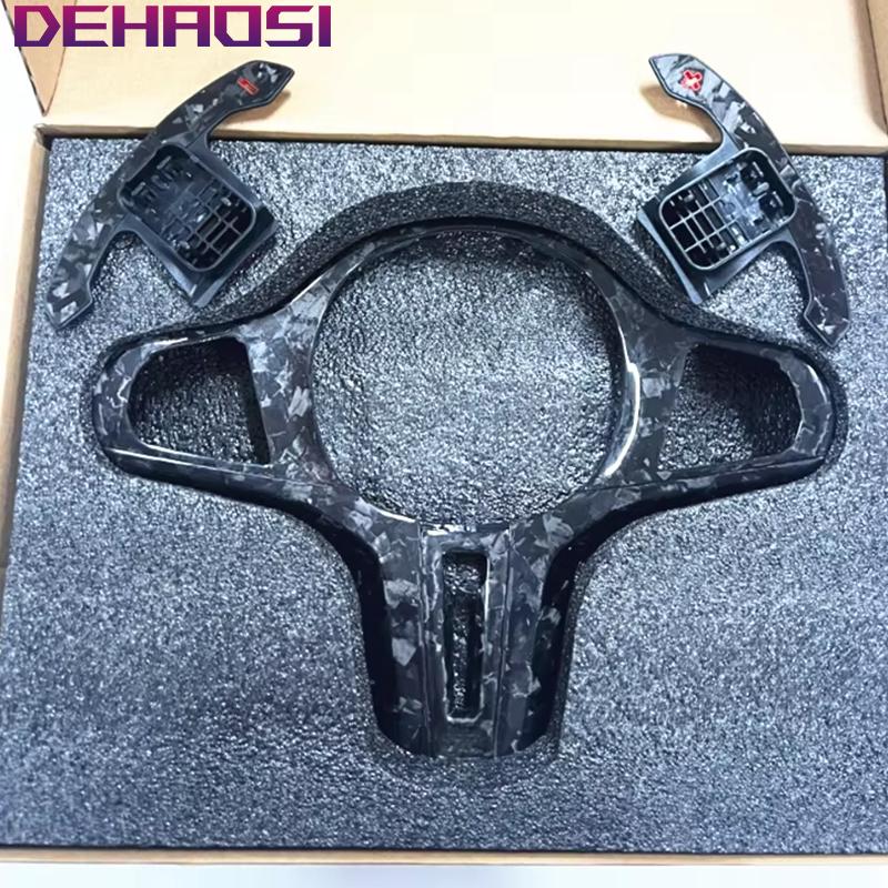 Carbon Fiber Steering Wheel Cover Trim Decor For BMW M Sport G20 G26 G30 G05 G06 F40 F44 G80 G82 F90 F95 F96 F97 F98 M8 G15 G32