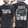 My Chemical Romance MCR Группа Стирка Футболка The Black Parade Панк Готика Винтажные Футболки Мужские Женские Хлопок Оверсайз Футболки