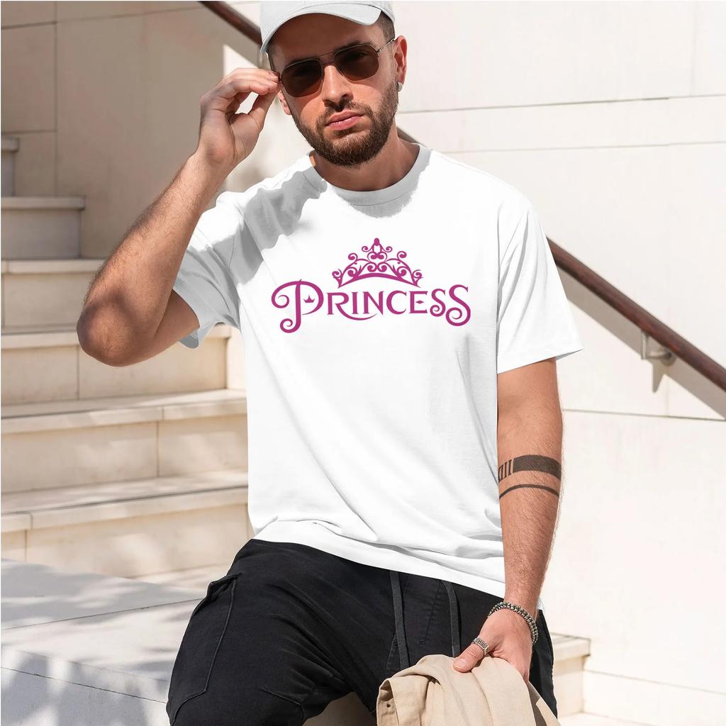 Princess 2026 New Fashion Heavyweight Hot Selling Retro Printed Pattern Fun Round Neck Tshirt For Daily Comfort
