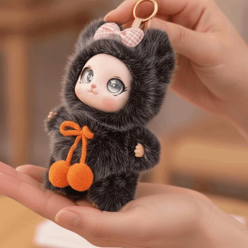 Ornaments Rabbit Plush Keychain Leopard Print Bunny Plush Doll Pendant Lady/Girls
