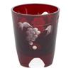 [Оригинальный продукт] Стакан для саке "Эдо Кирико" от Tajima Glass (Гвиноми) - приблизительно. Диаметр 5 см x Высота 6 см, прибл.. Объем 50 мл, Узор с виноградом, Медно-красный