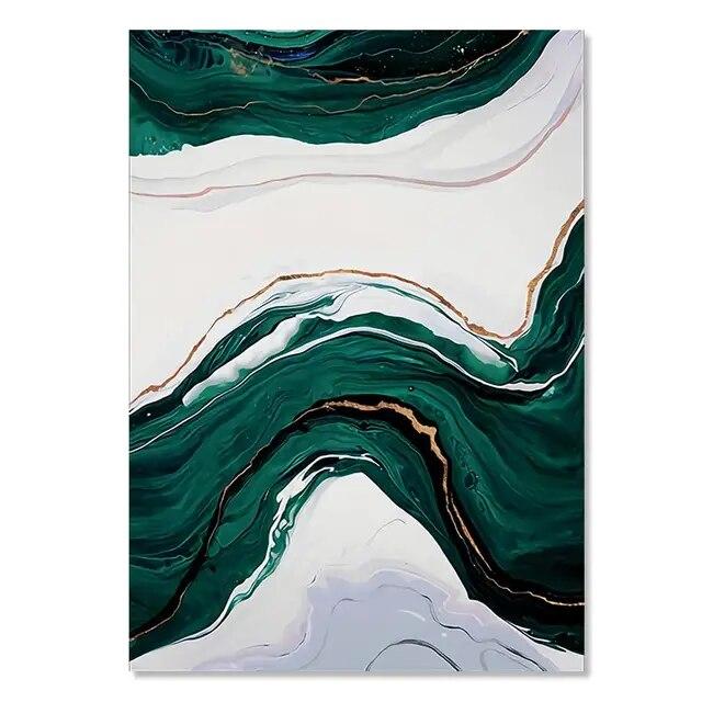 Современный зеленый мраморный холст, картина, настенная живопись, абстрактный роскошный плакат и принт для домашнего декора, интерьер, дизайн гостиной, без рамки