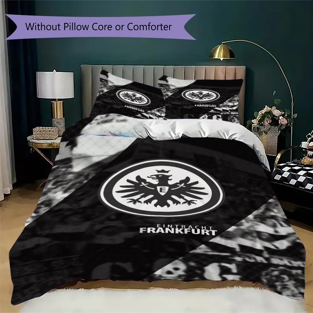 Eintracht Frankfurt Pattern Bedding uilt Set uilt Cover Pillowcase Home Decoration Birthday Gift (1 * duvet cover + 2 * pillowcase without core)