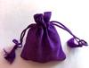 25 Pc 6X8 cm Raw Silk Jewelry Pouch Bag with Tassle drawstring Zari Border, Wedding Favor Party Favour, Gift Bag Jewellery  PURPLE