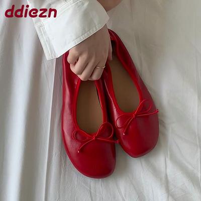 Модные неглубокие женские балетки с круглым носком, мягкая женская обувь слипоны, женские балетки с бантом-бабочкой